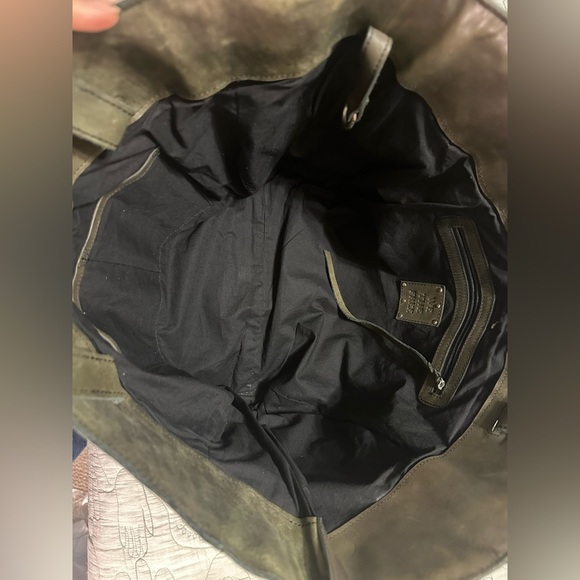 NWT We The Free Echo Leather Tote Adjustable Strap Dark Olive - Picture 8 of 15